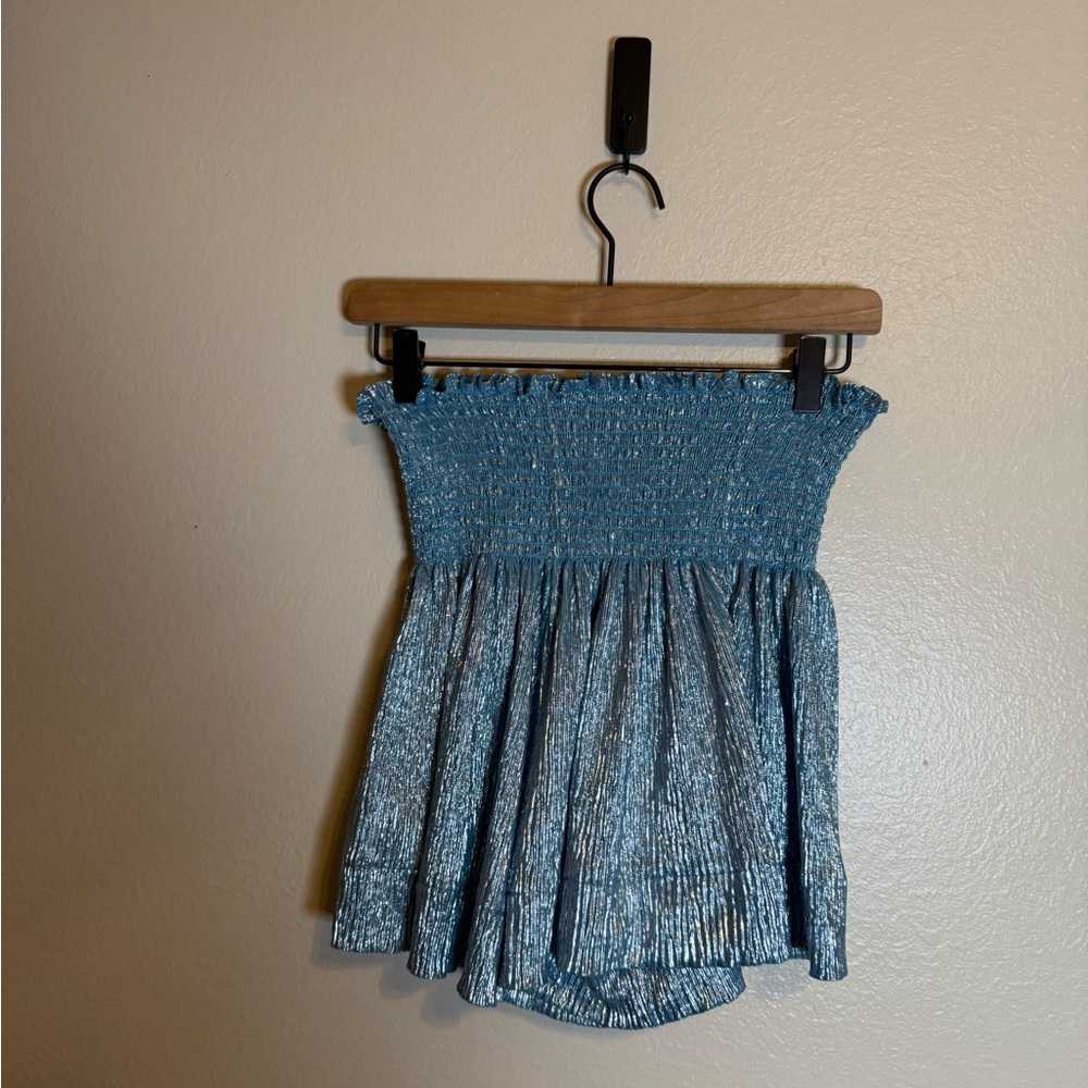 QUEEN OF SPARKLES ICY BLUE SWING SHORT - Picture 3 of 5